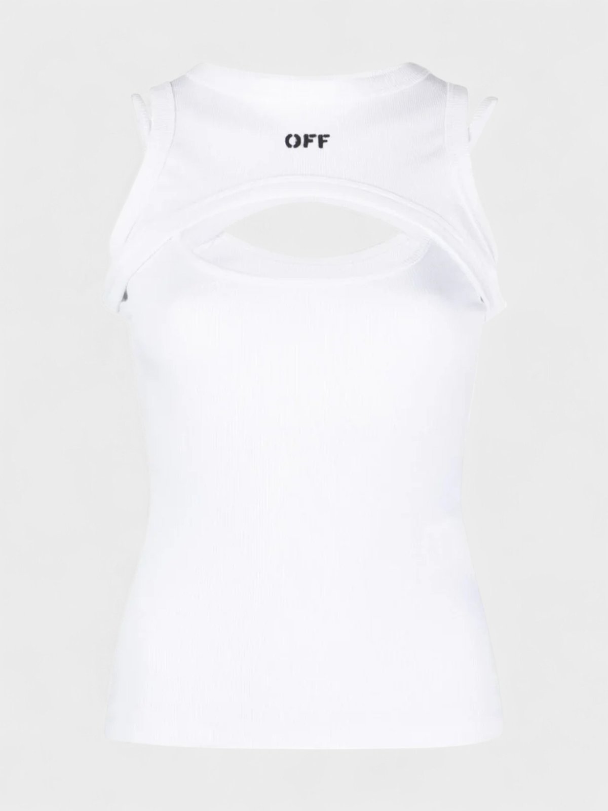 Off Stamp Ribbed Round Rowing Top