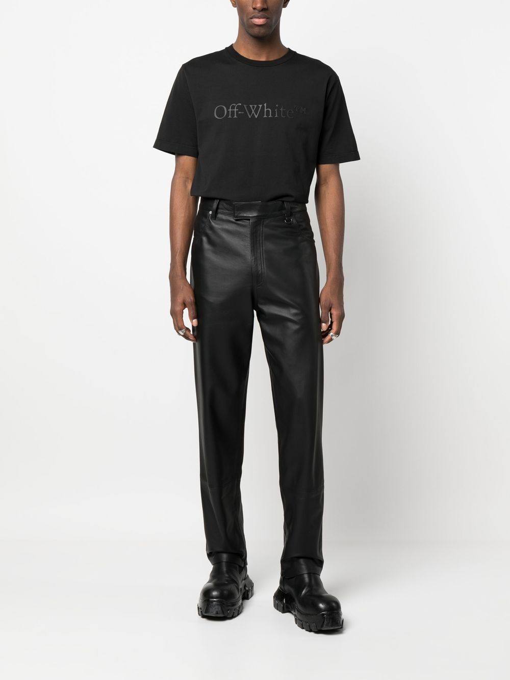 Off White Bookish Laund Slim T-Shirt Black