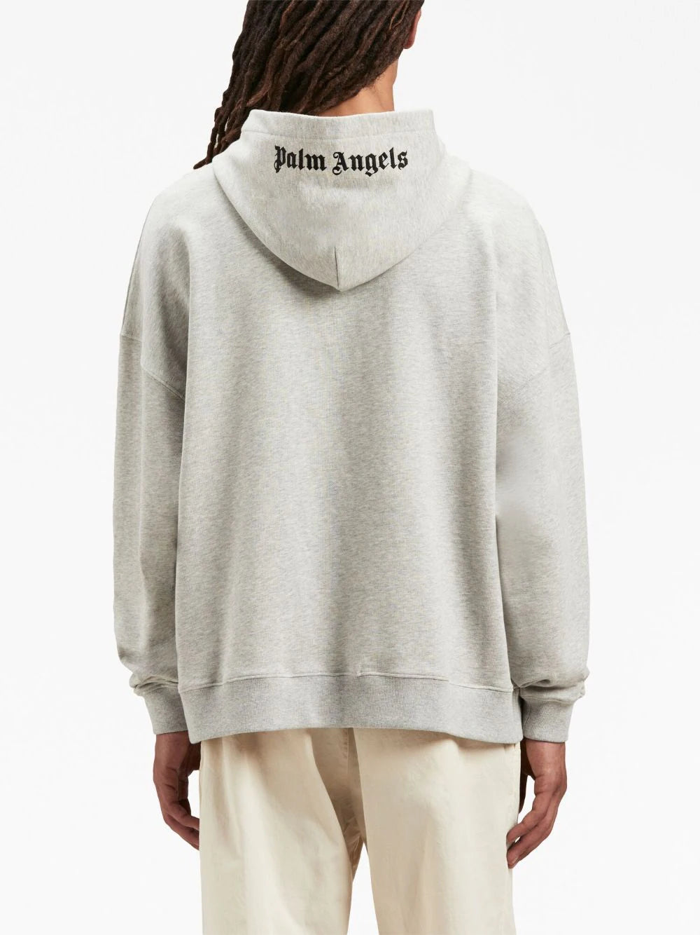 Palm Angels Embroidered Logo Hoodie Grey