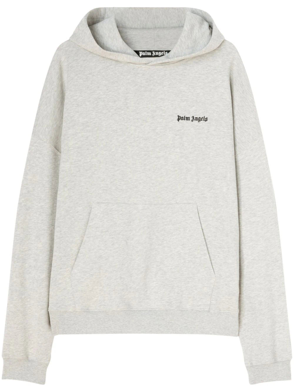 Palm Angels Embroidered Logo Hoodie Grey