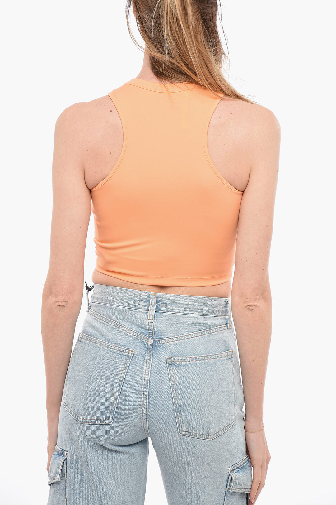 Off White Sleek Rowing Top Peach Orange