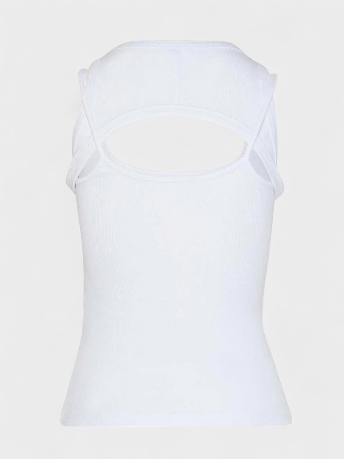 Off Stamp Ribbed Round Rowing Top