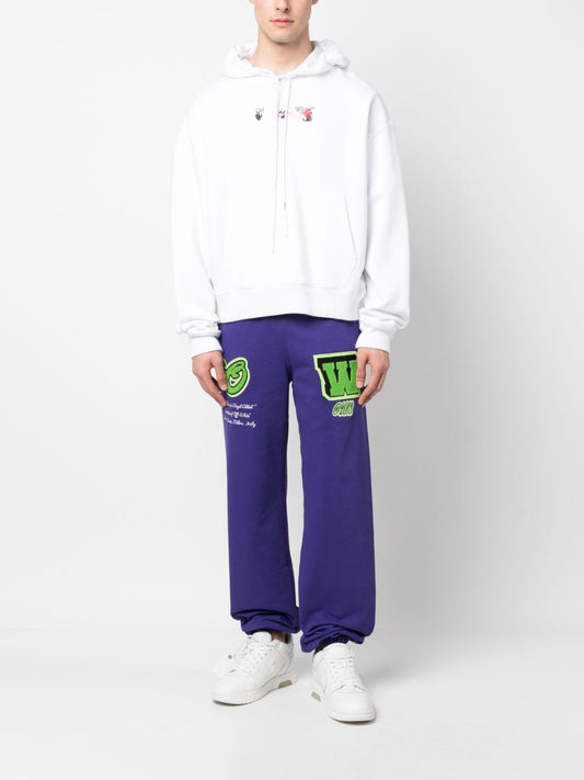 Off White Varsity Patch Joggers Purple