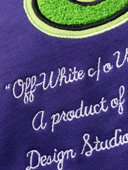 Off White Varsity Patch Joggers Purple