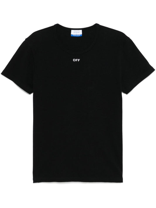 Off White Off Stamp Rib Basic T-Shirt Black