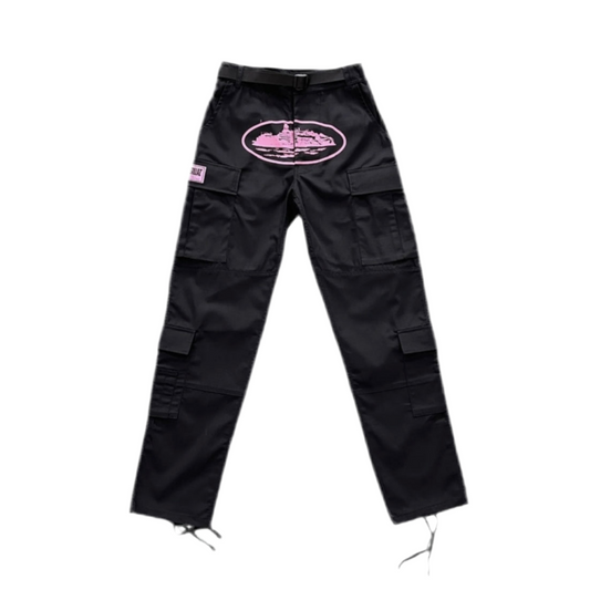 Corteiz Alcatraz Cargos Black and Pink