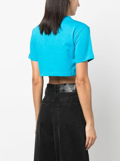 Off White Helvetica Cropped T-Shirt