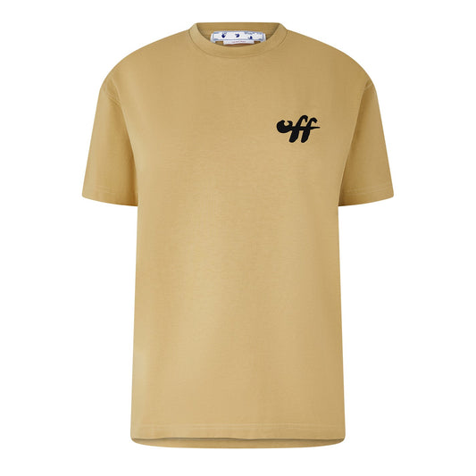 Off White Zebra Arrow Cropped Tee Nude