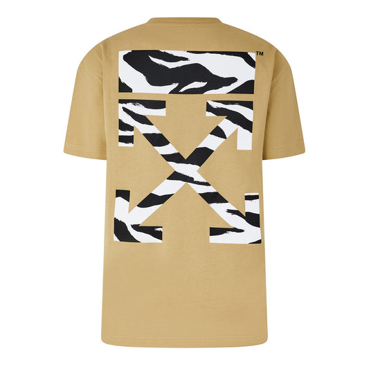 Off White Zebra Arrow Cropped Tee Nude