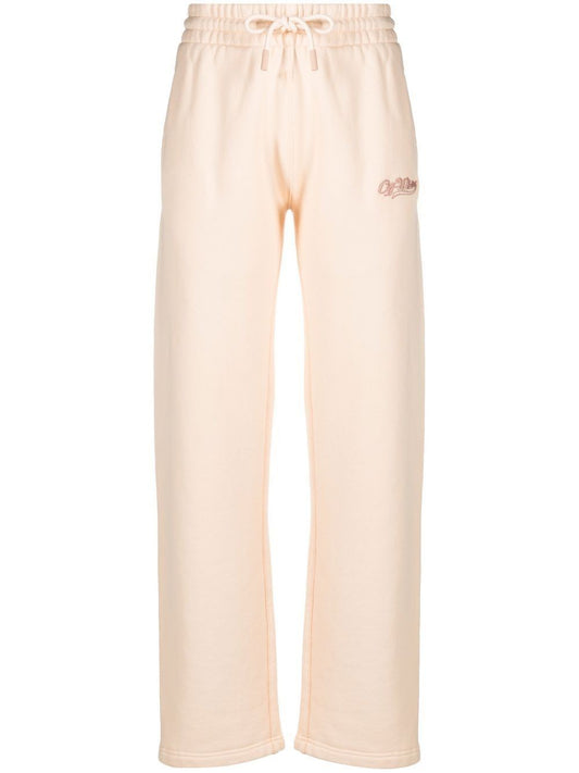 Off White Baseball Logo Tapered Nude Sweatpants