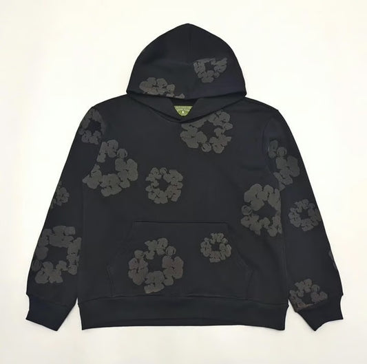 Denim Tears Wreath Hoodie Black Monochrome