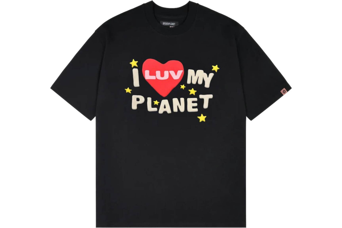Broken Planet Basics T-Shirt ‘I Luv My Planet’ Black