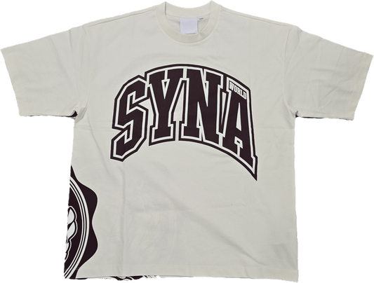 Syna Crest T-Shirt Cream Burgundy
