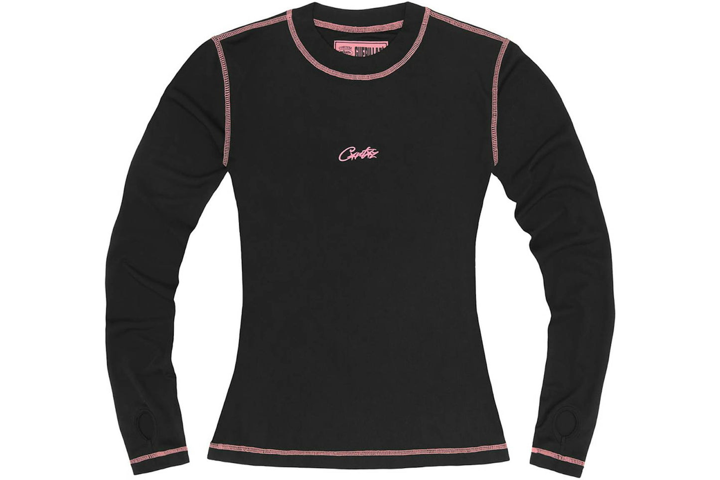Corteiz Women’s Script Long-Sleeve T-Shirt Black/ Pink