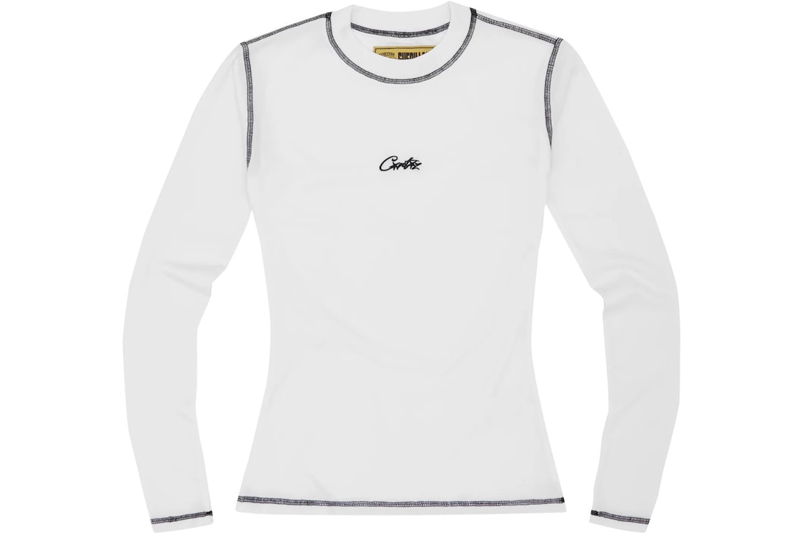 Corteiz Women’s Script Long-Sleeve T-Shirt White/ Black