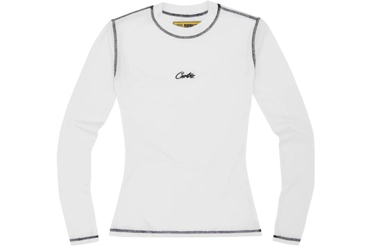 Corteiz Women’s Script Long-Sleeve T-Shirt White/ Black