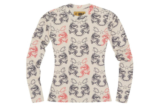 Corteiz Women’s Tiger Long-Sleeve T-Shirt Cream