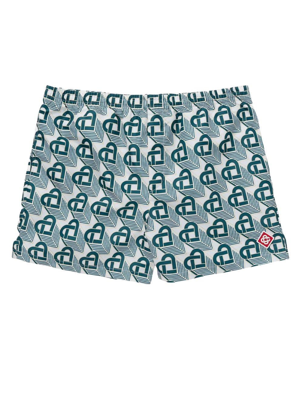 Casablanca Heart Monogram Printed Swim Shorts Green
