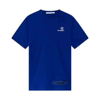 Off White Slim Embroidered T-Shirt Blue Orange