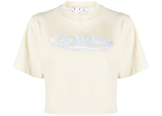 Off White Logo Patch Cropped T-Shirt