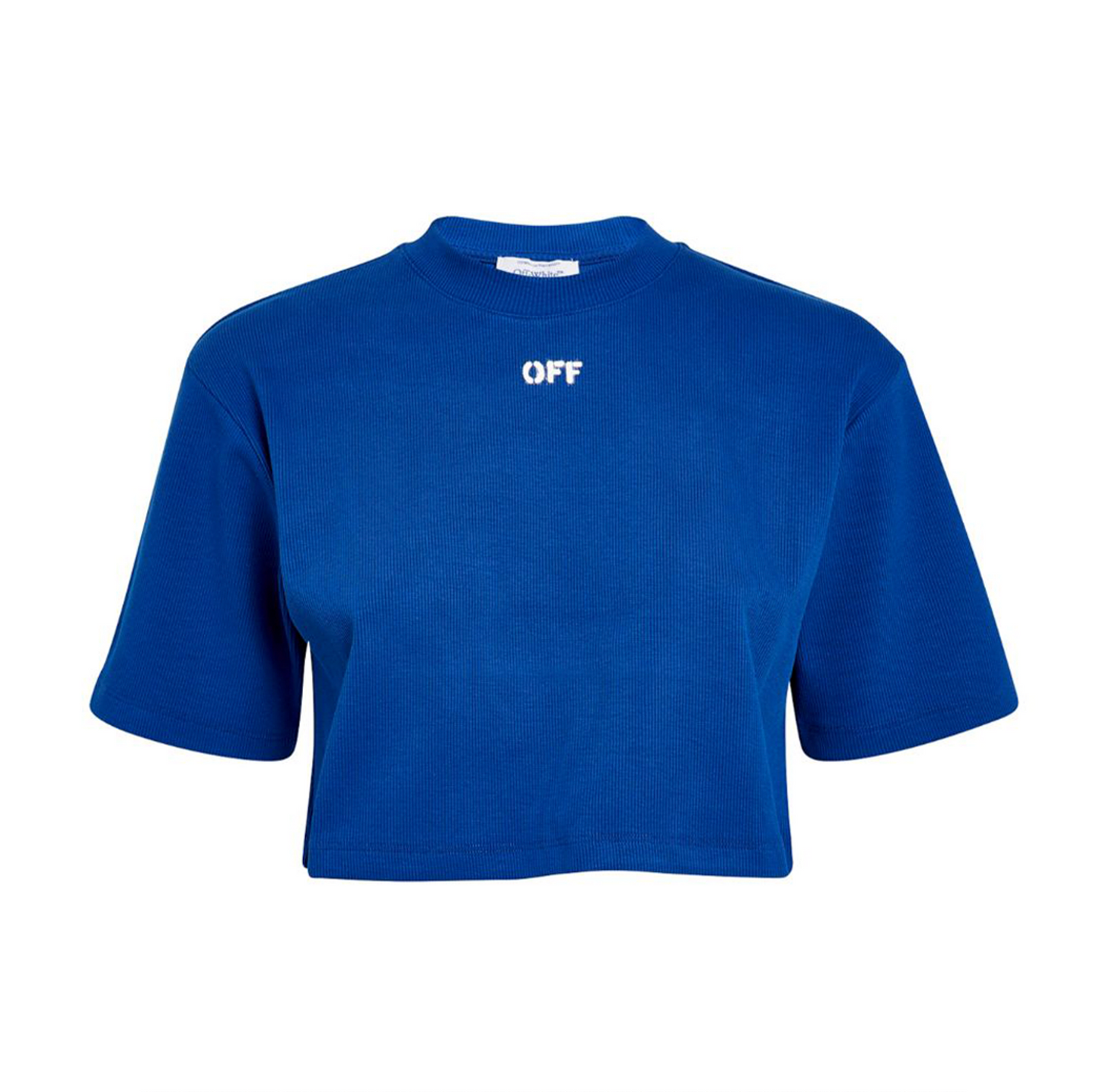 Off White Stamp Ribbed Cropped T-Shirt