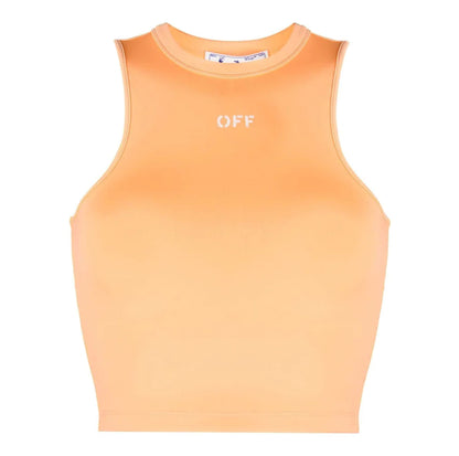Off White Sleek Rowing Top Peach Orange