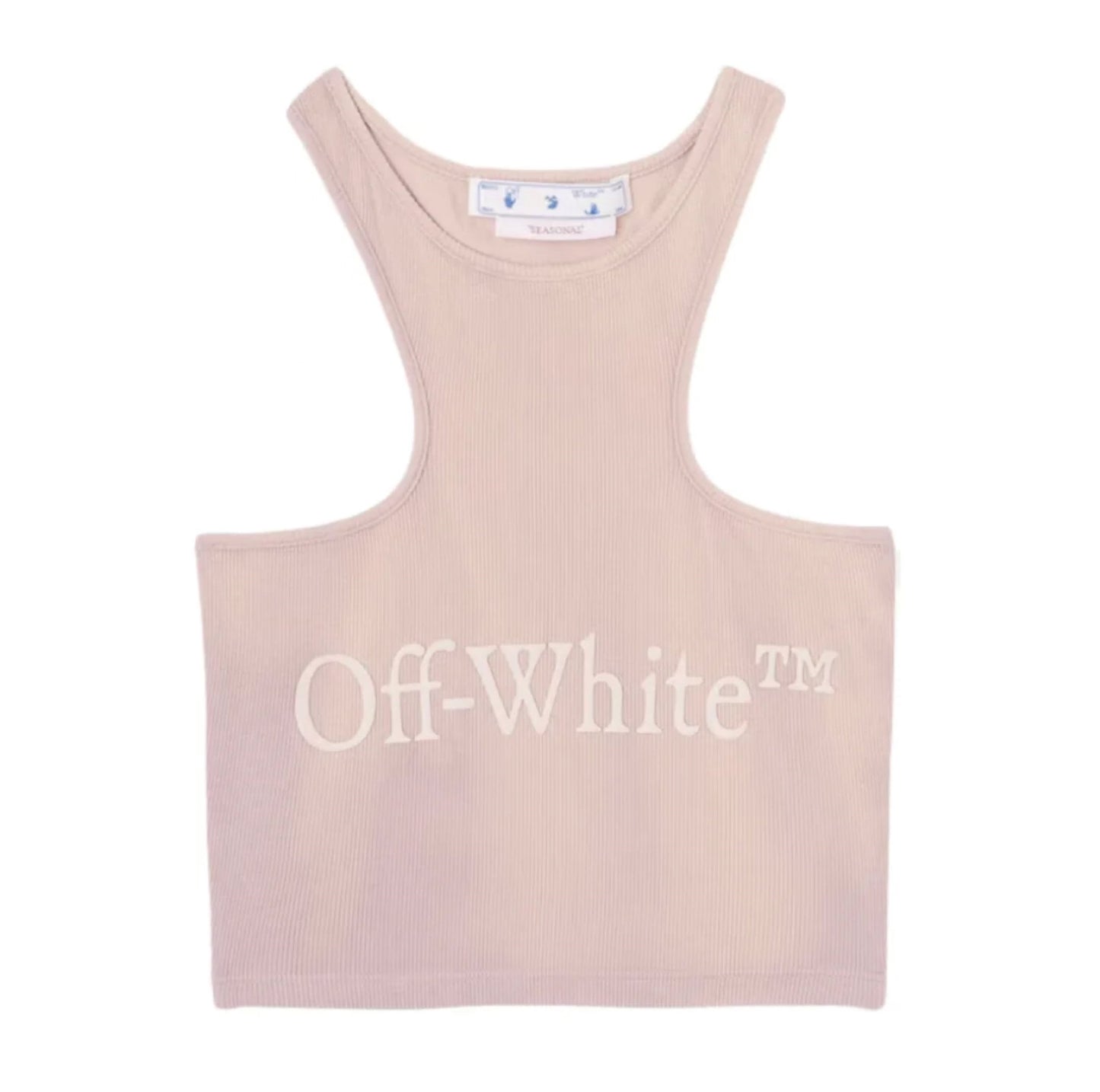Off White Logo Patch Ribbed Vest Top