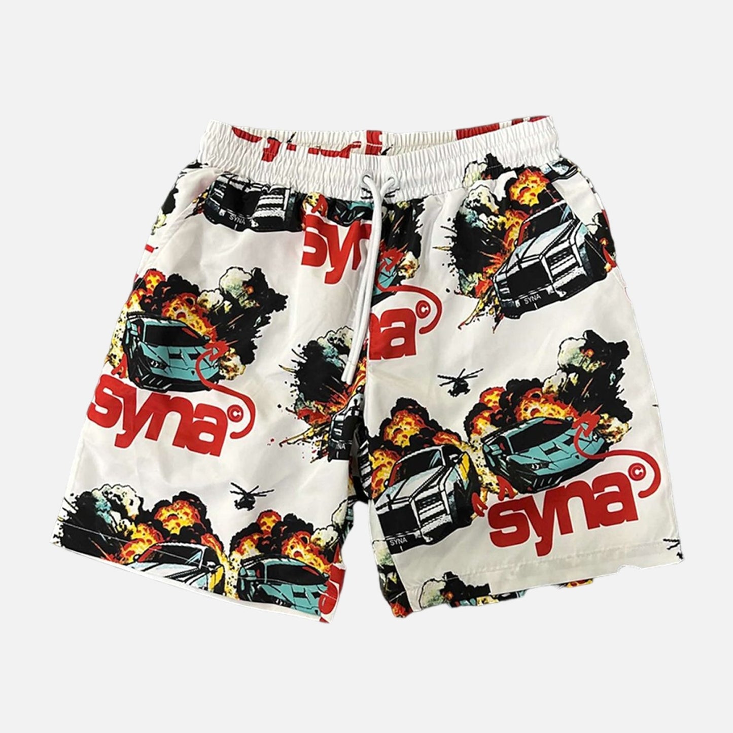 Syna Racing Swim Shorts White
