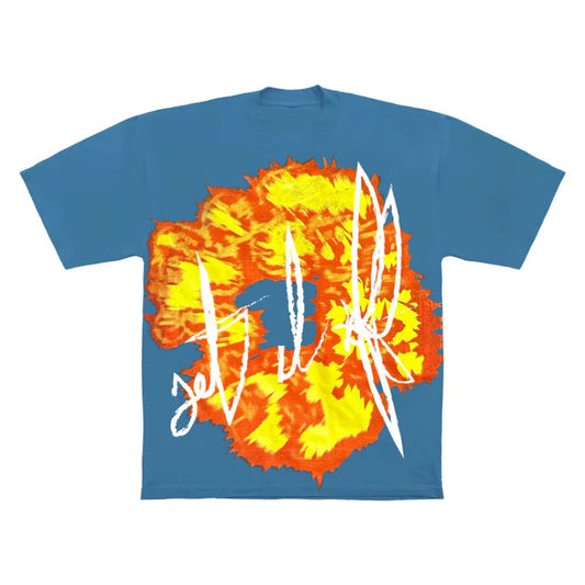 Denim Tears x Offset Set it Off Big Flame T-Shirt Blue