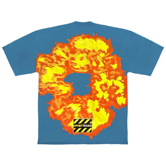 Denim Tears x Offset Set it Off Big Flame T-Shirt Blue