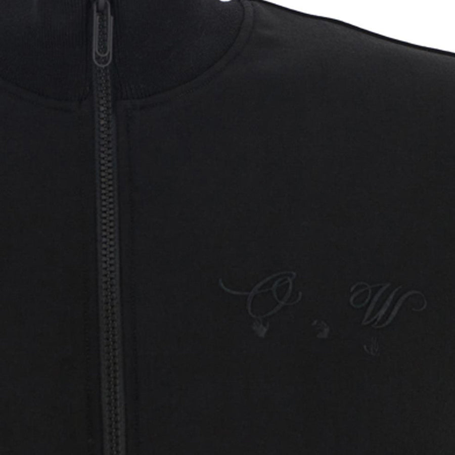 Off White Quote Wool Slim Tracktop Black