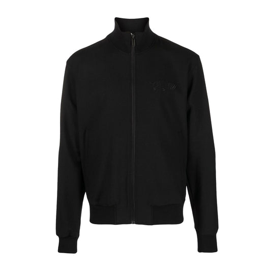 Off White Quote Wool Slim Tracktop Black