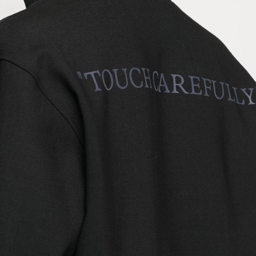Off White Quote Wool Slim Tracktop Black