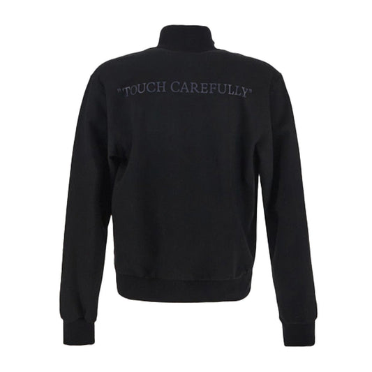 Off White Quote Wool Slim Tracktop Black