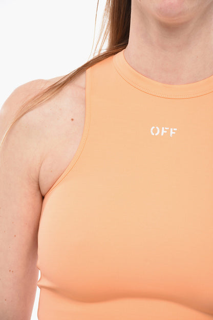 Off White Sleek Rowing Top Peach Orange